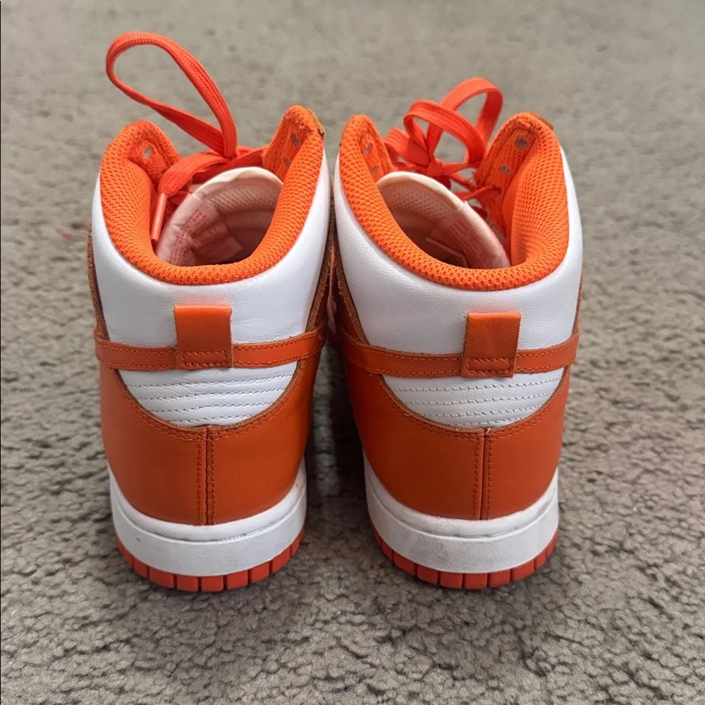 Nike Women’s High-Top Sneakers in Orange and White - Picture 3 of 6